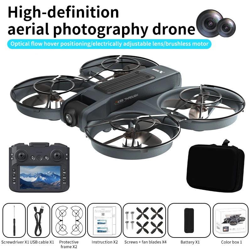 Newest Hot Sales Drone VR ProfessionalHD Camera Brushless Motor Optical Flow Positioning Mini Drone Kid Free Gifts VR Glass