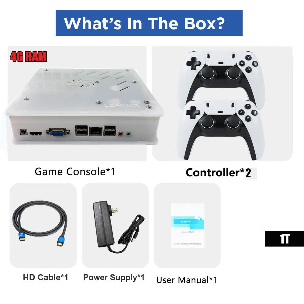 X8 Mini PC Game Console — i3 CPU, 1TB, 4K HD, 60 Emulators, Plug-and-Play TV Console