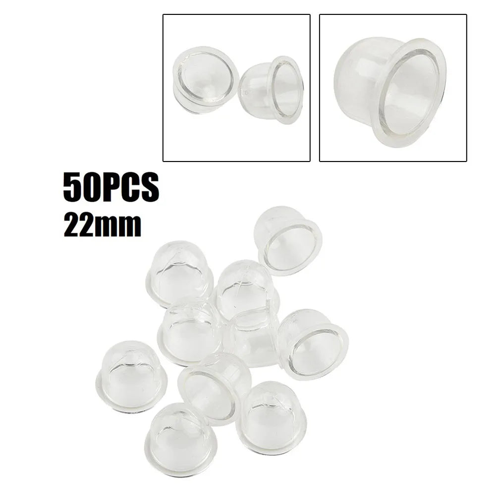 50Pcs Fuel Pump Carburetor Primer Bulb For Chainsaws Blower Trimmer Brushcutter 22mm Large Oil Cups Garden Power Tool Parts