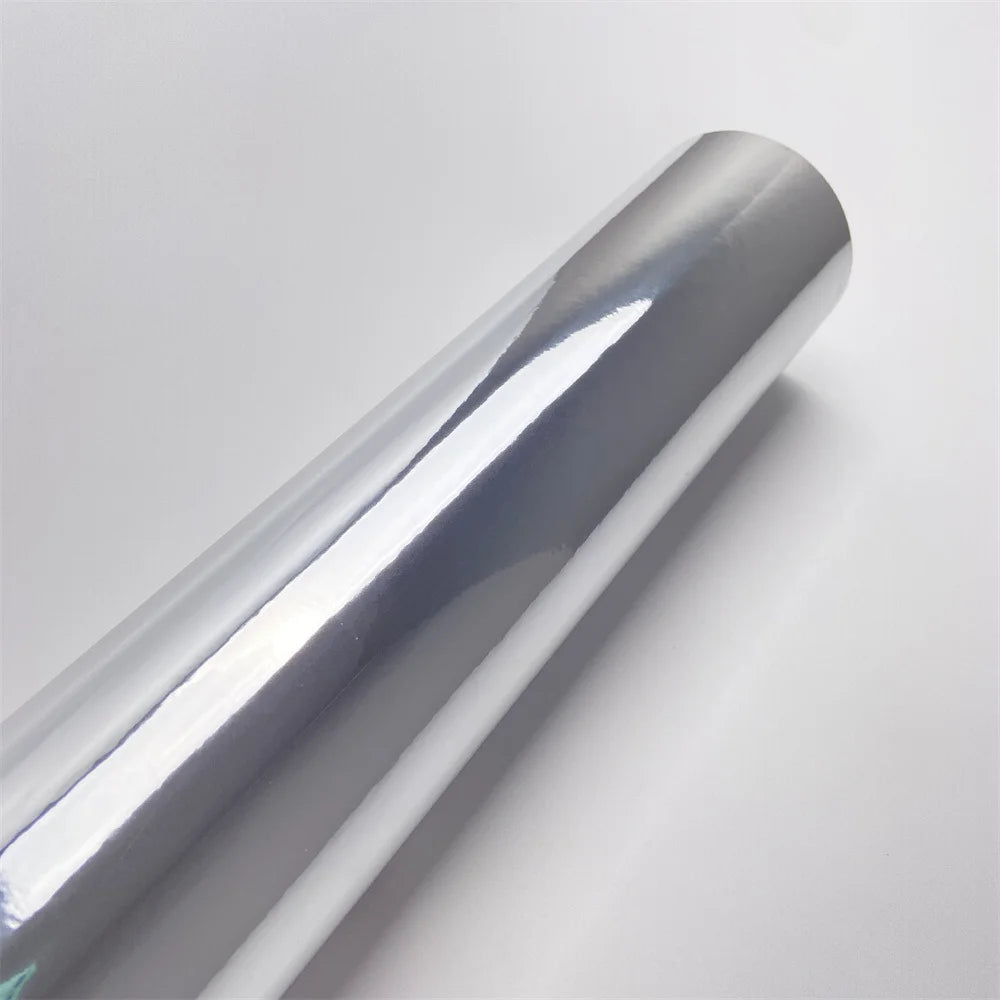 Flexible Glossy Silver Mirror Chrome Vinyl Wrap Film Foil Sticker Bubble Free Car Decal Vechile Wrapping