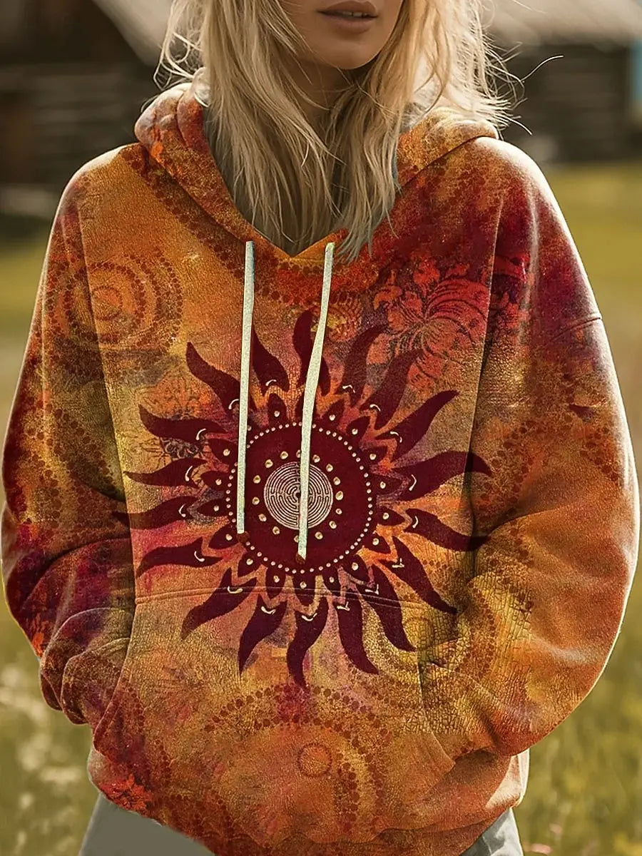Women's Rainbow 3D Print Hoodie, Casual Pullover