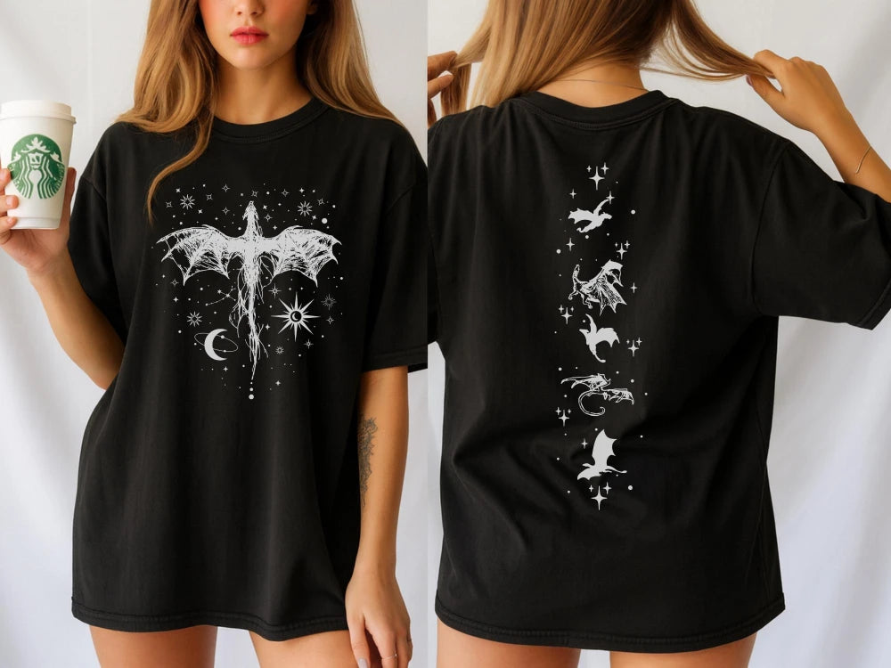Fourth Wing Throne of Glass Inspired Dragon Shirt Fantasy Bookish T-Shirt Romantasy Reader Gift Book Lover Tee BookTok Merch
