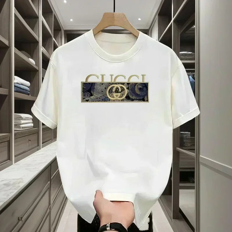 MMAlto Men's Luxury Letter Print T-Shirt – 100% Cotton Short Sleeve Crew Neck Tee | Casual Streetwear S–XXXL