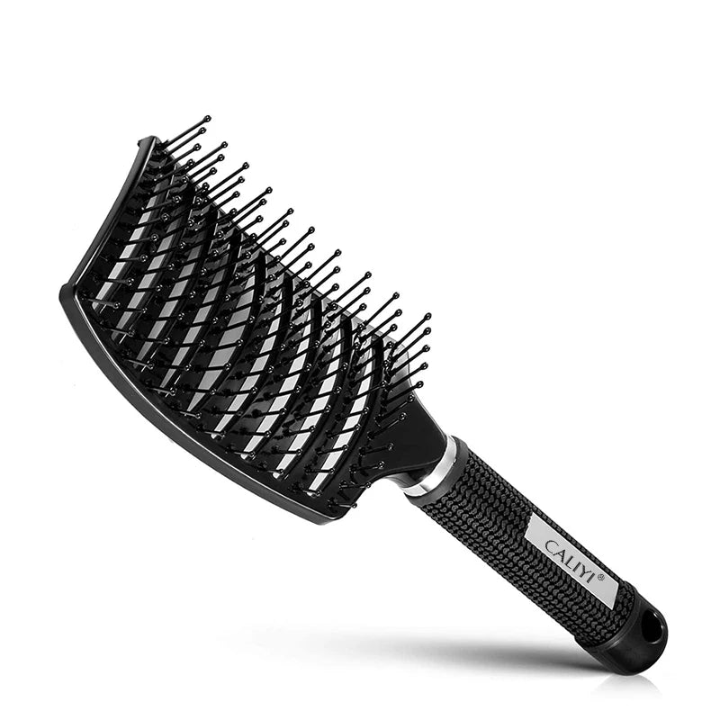 Hair Comb Brush Professional Curved Vented Brush for Faster Blow Drying Paddle Detangling Brush for Wet Dry Curly Straight Hair
