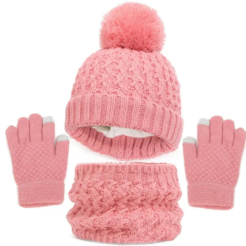 Kids Knit Beanie, Scarf & Gloves - 3 Piece Winter Set - photo 19