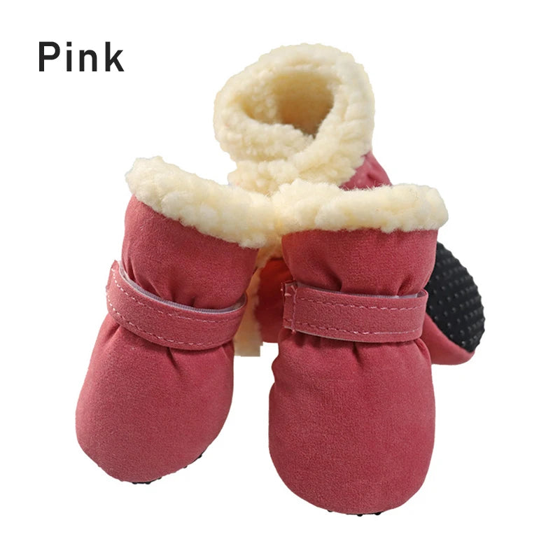 Plush Dog Snow Boots 4-Pack - Thick Warm Non-Slip Puppy Shoes - photo 10