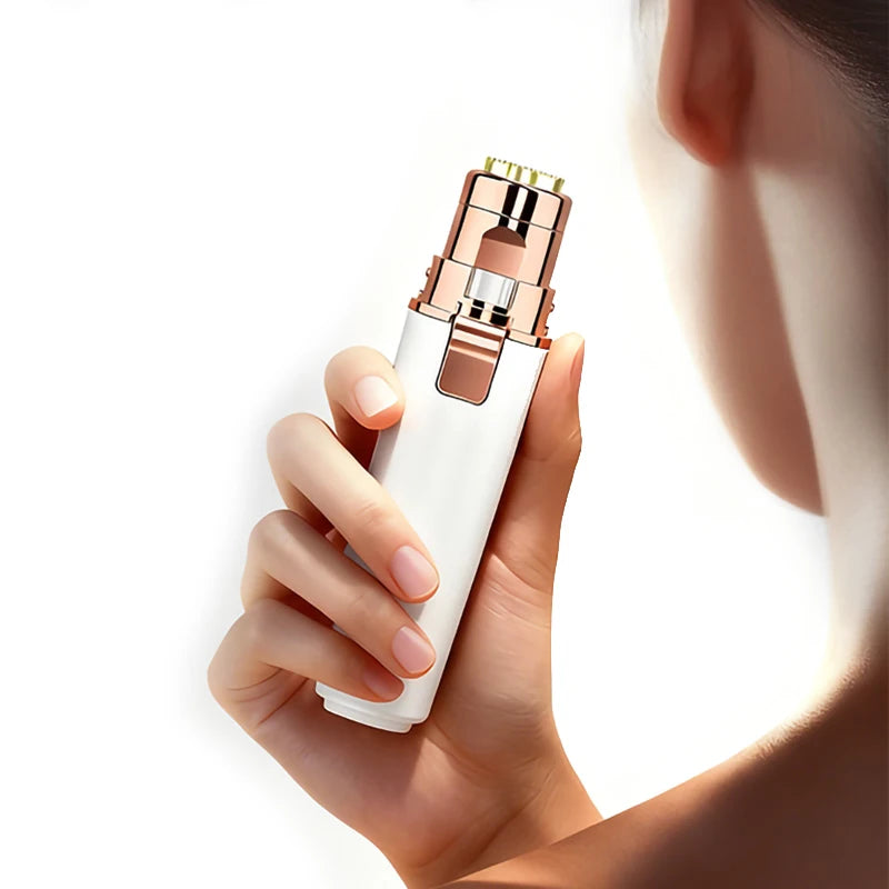 Eyebrow Trimmer, Hair Removal Device, 2 IN 1 Hair Removal Instrument, Mini Razor Painless Hair Remover with Built-in LED Light