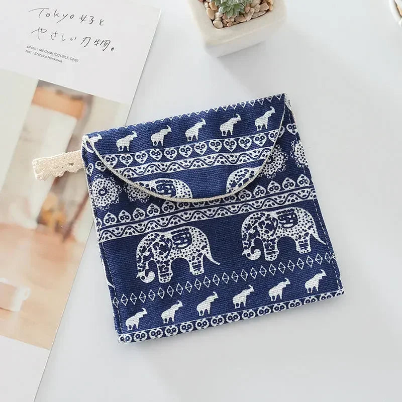 Portable Sanitary Napkin Storage Bag Women Cosmetic Organizer Girls Ladies Cute Coin Card Sanitary Pad Pouch Small Cosmetic Bag
