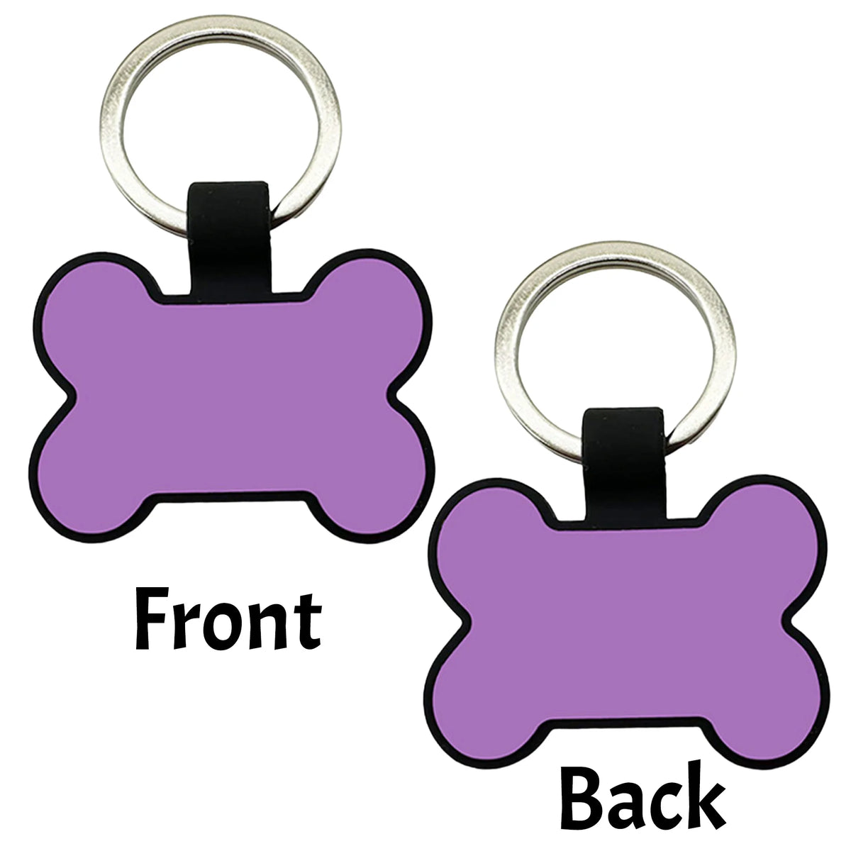 Silicone Bone Pet ID Tag - Double-Sided Engraved, Anti-Lost