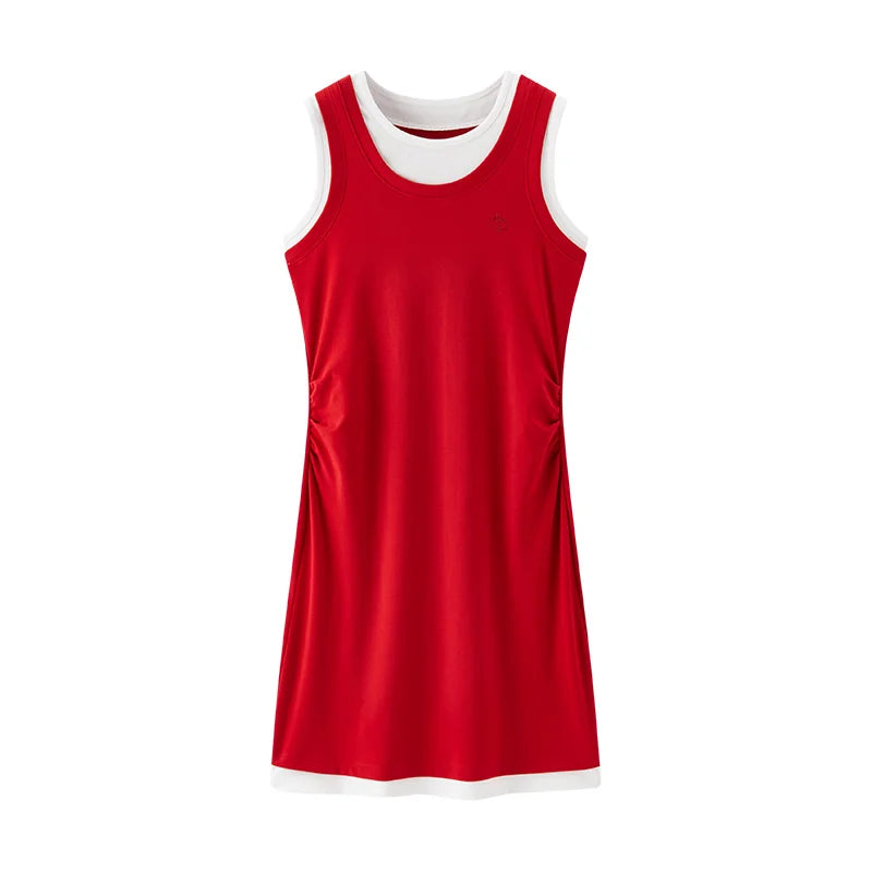 Semir Fake Two Piece Dress Women Fashionable Embroidery 2025 Summer New Slim Fit Flattering Short Dress Versatile