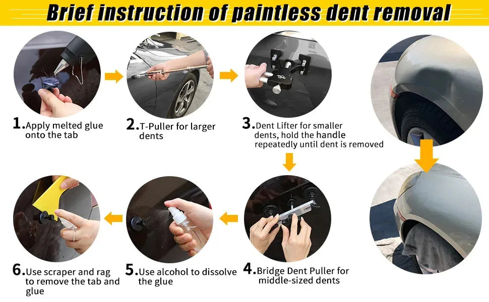 PDR Auto Paintless Body Dent Removal Kits Car Dent Repair Tools Automotive Dent Remover Suction Cup Dent Puller Tool Kit for Car