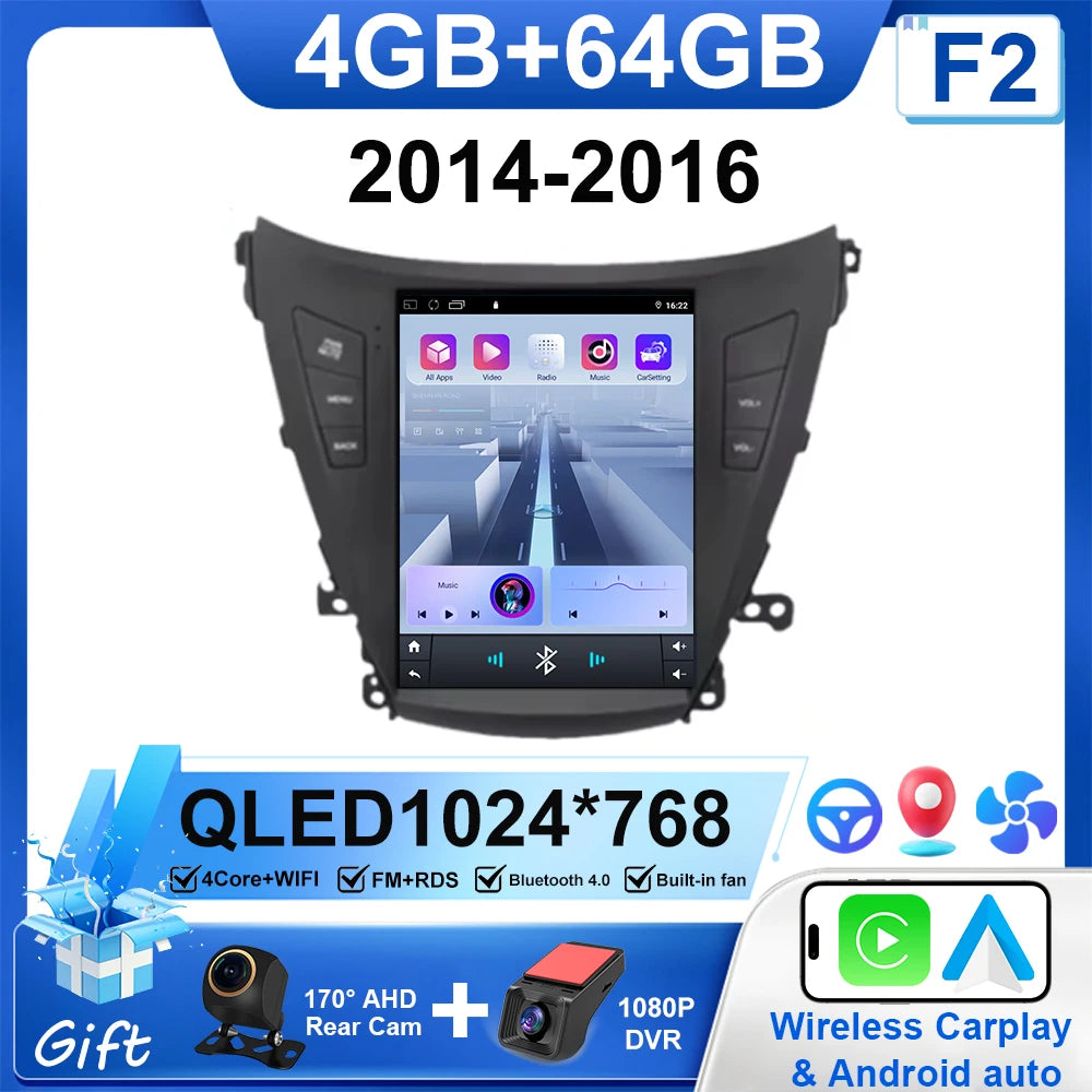 9.7" Car Stereo with Apple CarPlay & Android Auto, Compatible with Hyundai Elantra 5 (2011-2016)