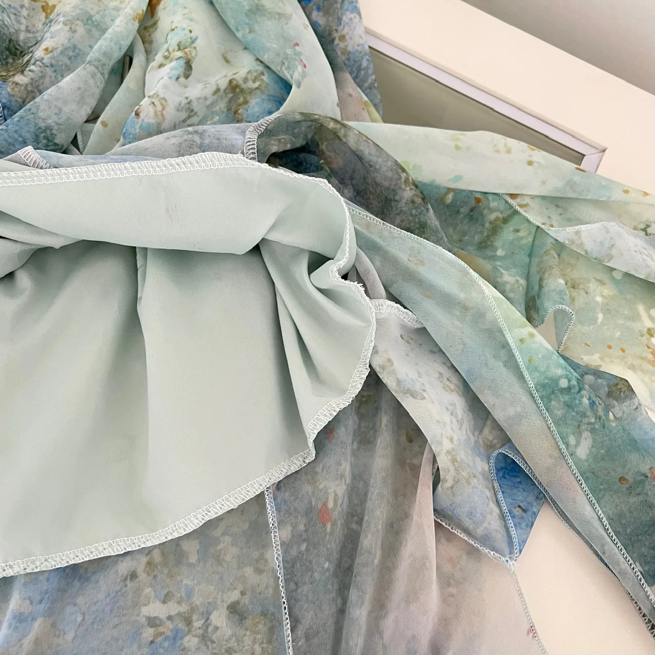 2026 Elegant Halter Neck Ruffled Maxi Dress Women Blue Green Floral Print Bohemian Design Beach Vacation Casual Party Dress New