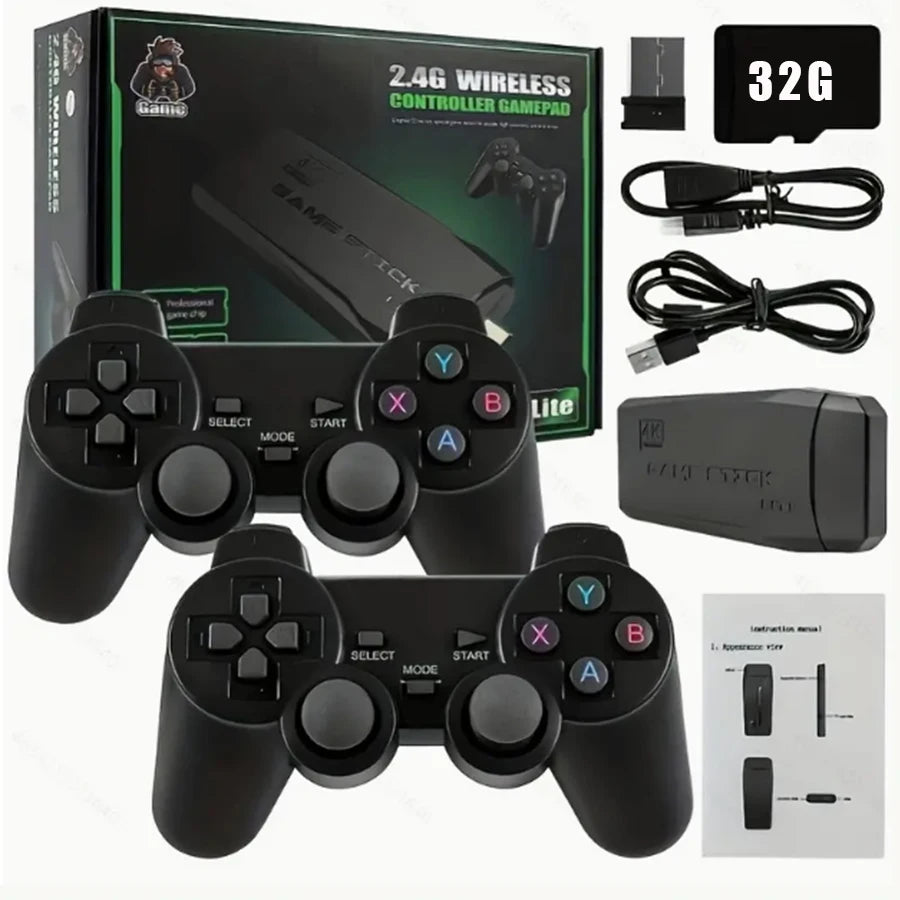 Basix 4K Retro Gaming Stick – 20,000+ Games, 64GB, 2.4G Dual Wireless Controllers | Thanksgiving Gift