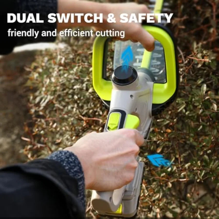 20V Cordless Hedge Trimmer – 20" Steel Blade, Lightweight Ergonomic Yard & Garden Tool