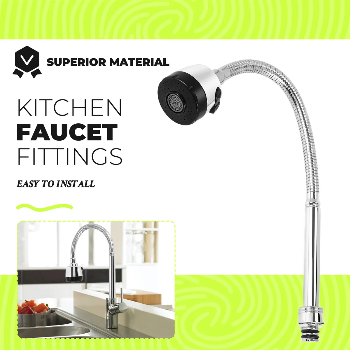 Kitchen Faucet Plumbing Hose Universal Tube Stainless Steel Faucet Can Be