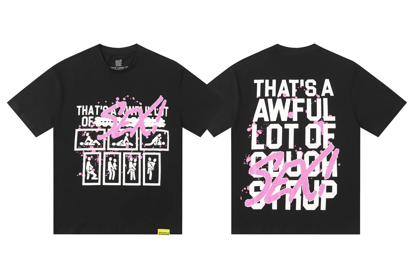 That's A Awful Lot of Cough Syrup Short Sleeve American Street Pop Hip-hop Cartoon Pattern Print Tops COUGH SYRUP T-shirt
