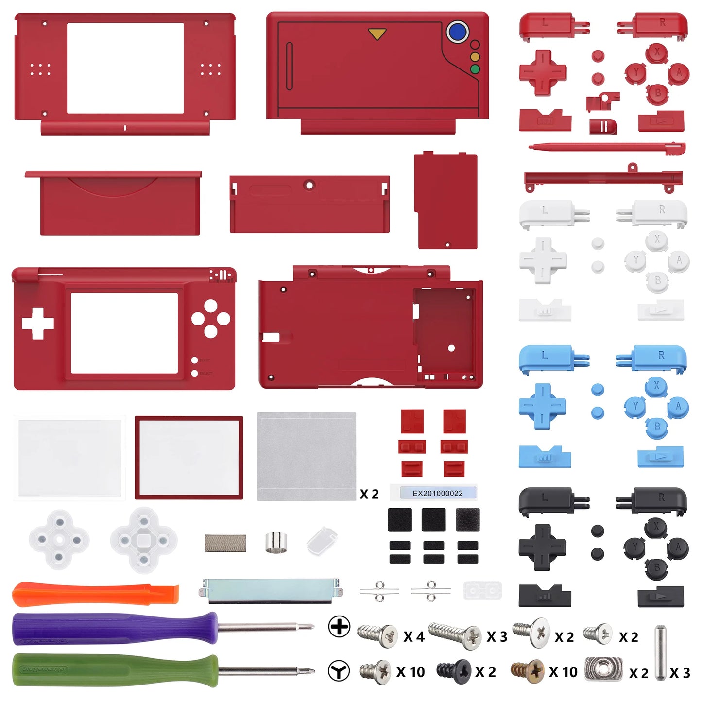 eXtremeRate Replacement Full Housing Shell for Nintendo DS Lite, Case Cover W/Buttons, Screen Lens for NDSL - SFC SNES Classic