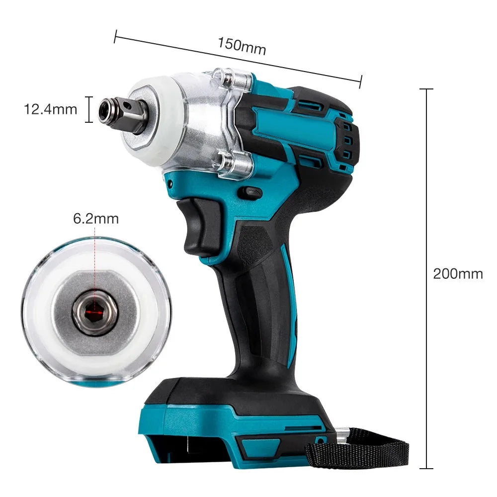 520N.M 1/2 inch Cordless Brushless Electric Wrench Angle Grinder 18V Battery Impact Wrench For Makita Battery Power Tool Wrench