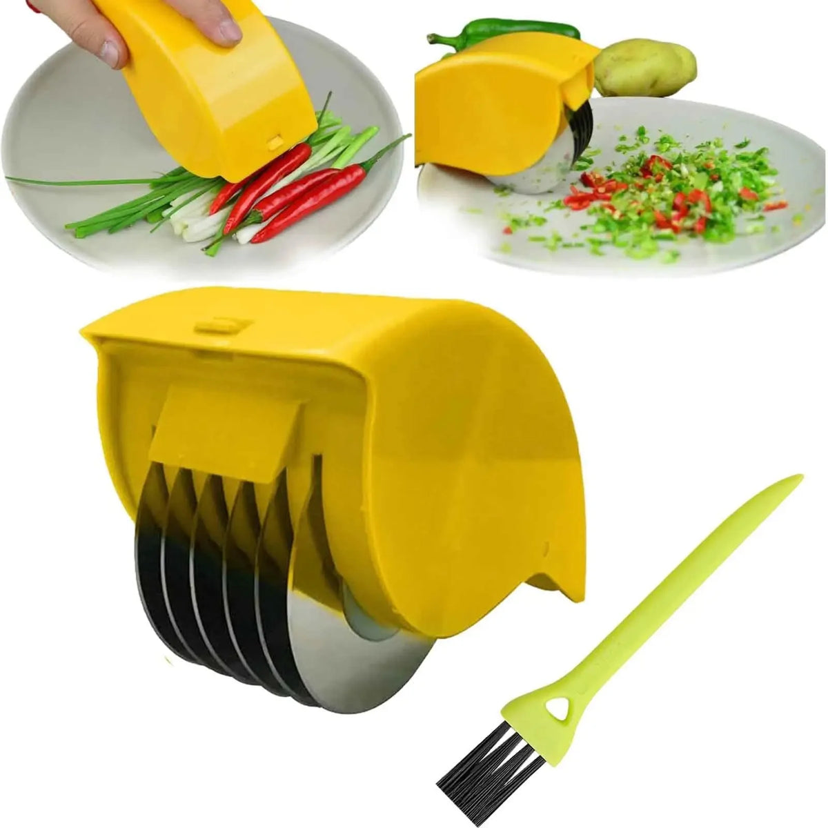 Rolling Herb Cutter - 6-Blade Parsley and Cilantro Mincer, Two-Tone - photo 9