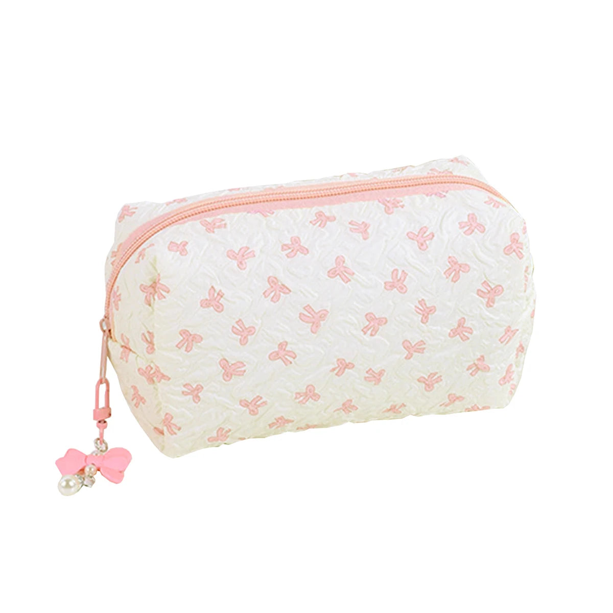 1pc Bow Tie Pattern Pencil Case, Creative Butterfly Tie Zipper Pearl Pendant, Fashion School Supplies - Back to School Essential