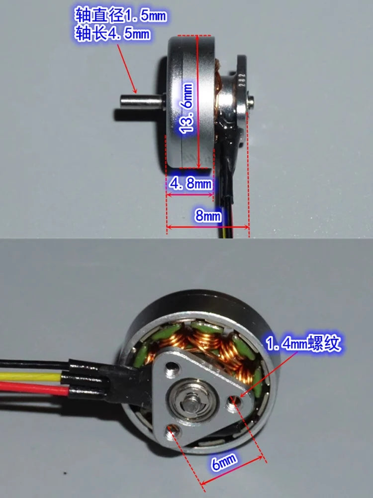 4pcs Micro 1103 Brushless Motor 15000KV 1S-2S 3.7V 7.4V High Speed Engine For RC Drone Aircraft Airplane Model