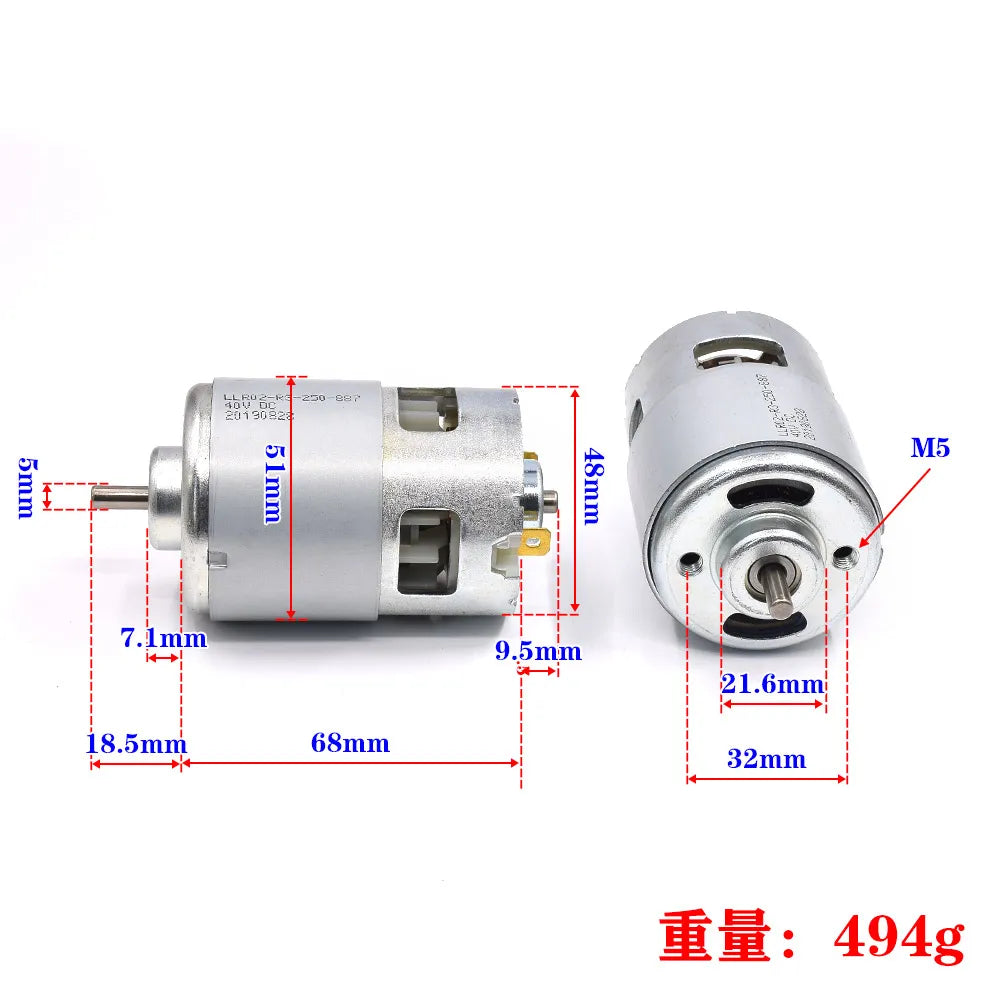 Micro 48mm RS-887 DC Motor 24V-40V 36V High Power Large Torque Ball Bearing Engine For Electric Tools Drill Saw lawn mower