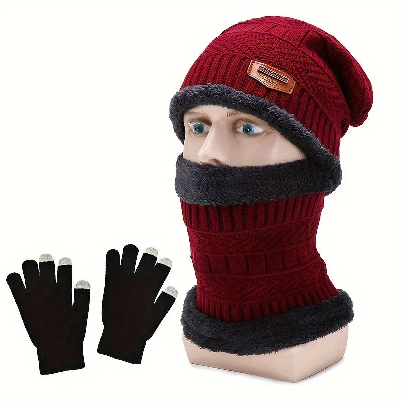 Unisex Knit Skull Cap, Scarf & Touchscreen Gloves - Winter Set - photo 9