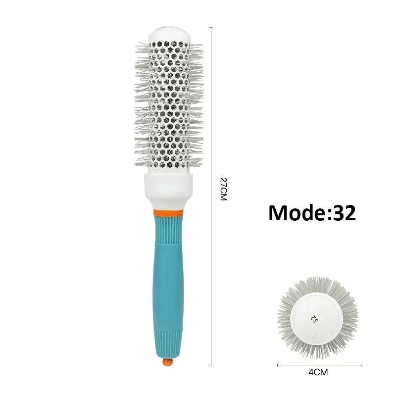 Professional Salon Hair Styling Brush Round Barrel Curly Hair Comb Wet and Dry Dual Use Hairbrush Roller Tools Hairderssing Com
