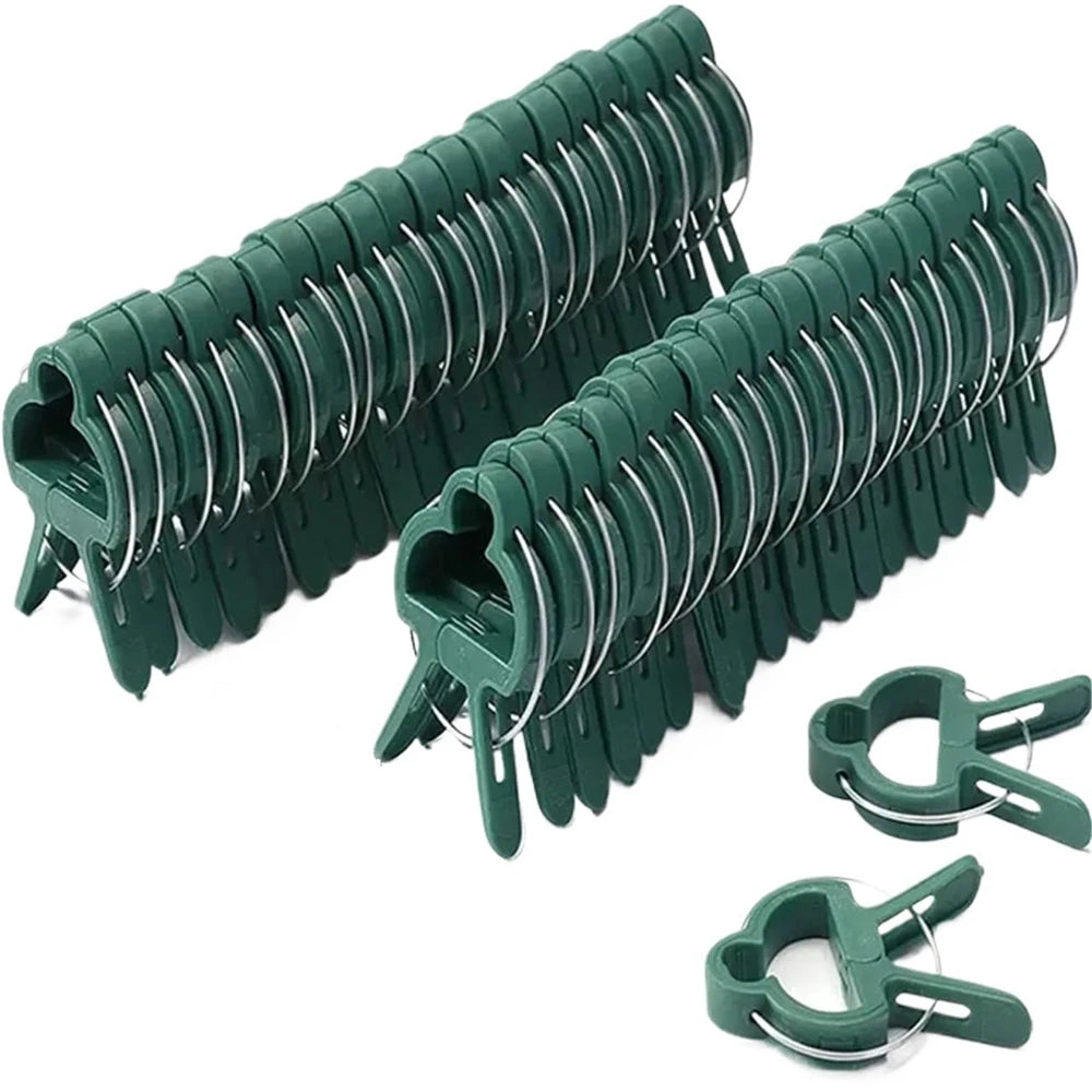 20Pc Adjustable Garden Plant Clips — Reusable Vine & Tomato Supports