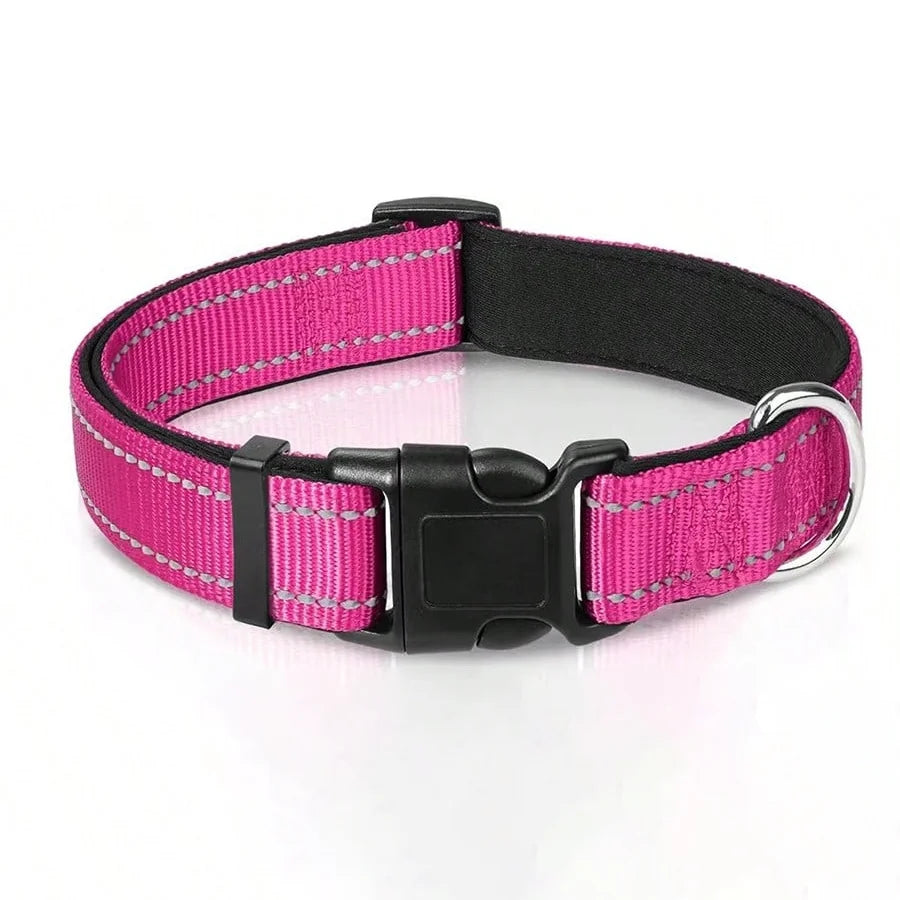 Padded Reflective Puppy Collar - Safety Stripes