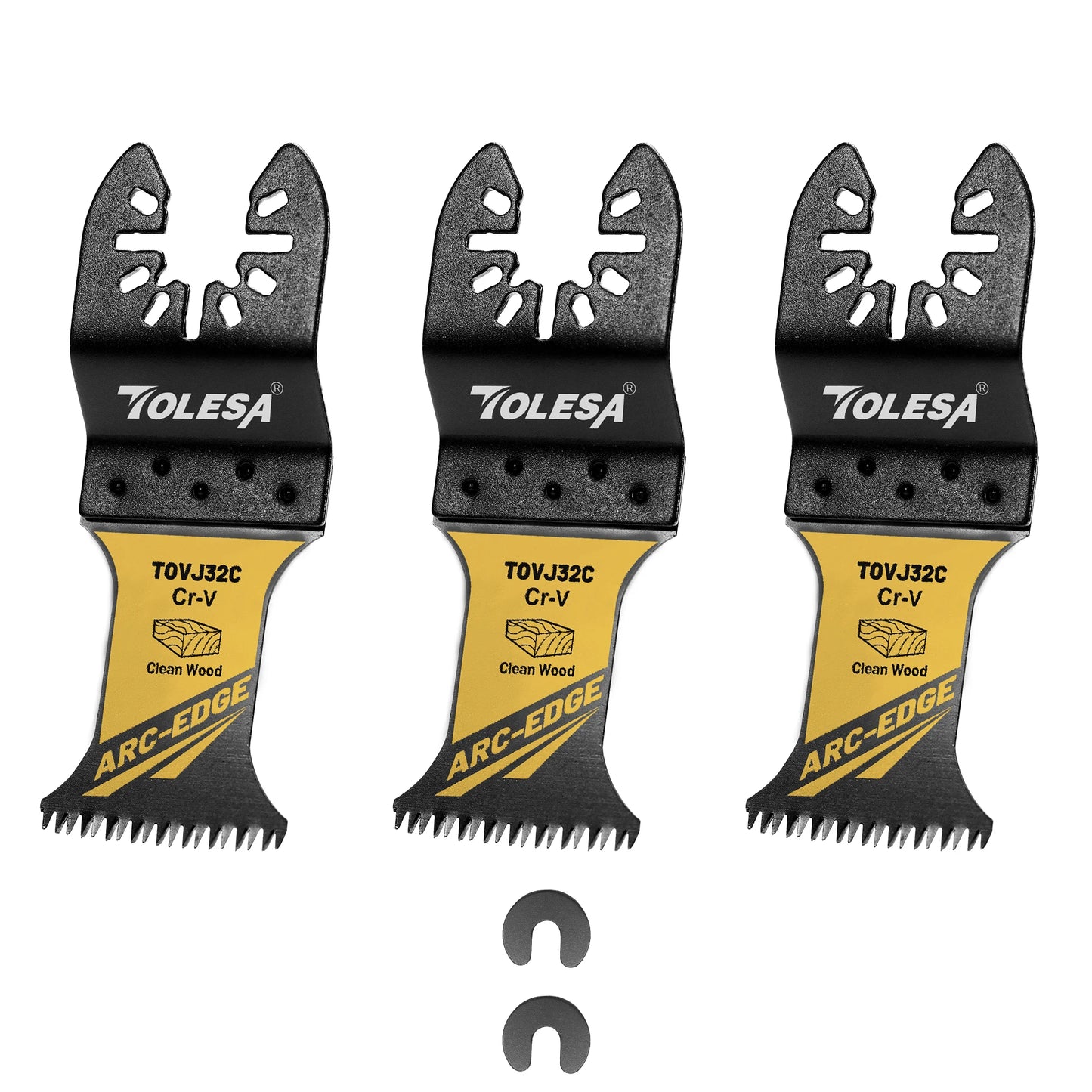 TOLESA 3/50Pcs Arc Edge Oscillating Saw Blades Set Japanese Tooth Oscillating Multitool Blades for Wood Plastic Clean Cut