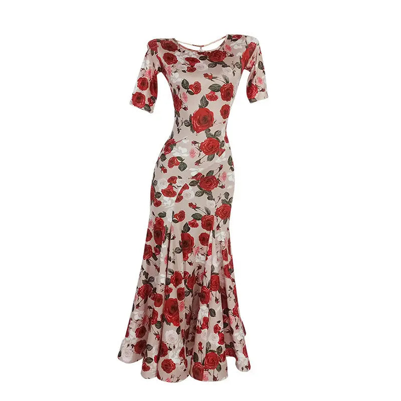 Women's fishbone swing ballroom dress