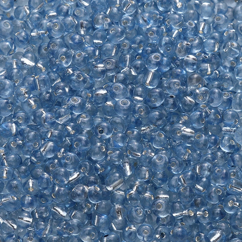 110pcs 4mm Silver Lined Seed Beads Water Drop Shape Czech Glass Beads For DIY Jewelry Making Crafts Charms Bracelets Accessories