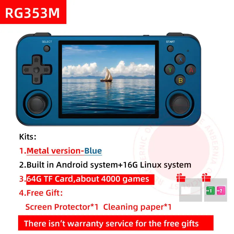 Anbernic RG353M Metal 3.5 Inch IPS Touch Screen Game Player 640*480 Built-in Hall Joystick Android 11 64 Bit Linux System Gifts
