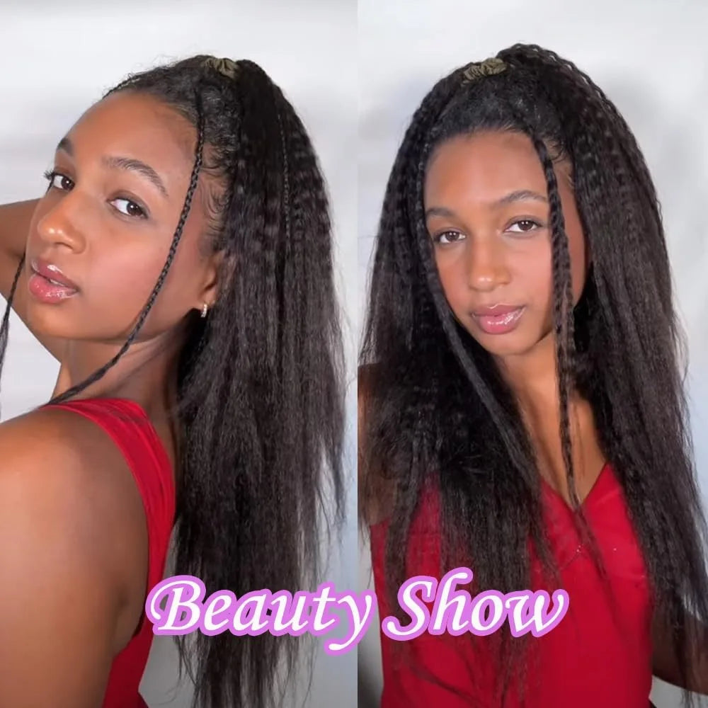 Coily Straight Feather Crochet 100% Human Hair Extension Pre Separated Knotless Crochet Hair Bundles For Reusable Boho Braids