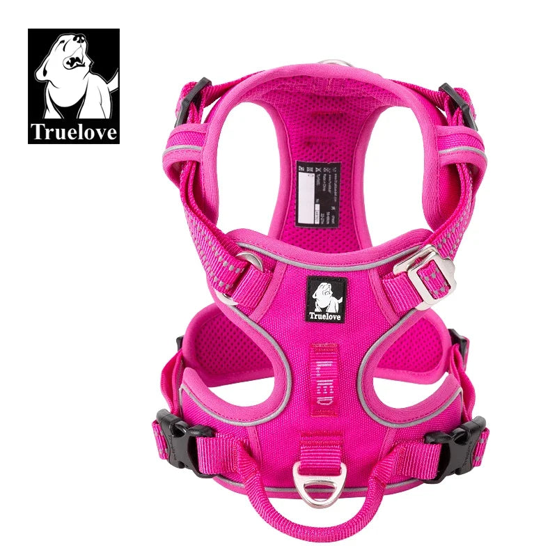 Truelove Reflective No-Pull Dog Harness – Adjustable Nylon Vest for Medium & Large Dogs | XS–XL (7 Colors)