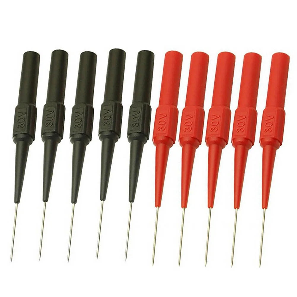 10pcs Insulation Piercing Needle Sensitive Non-destructive Multimeter Test Probes Accurate Acupuncture Car Tool for Banana Plug