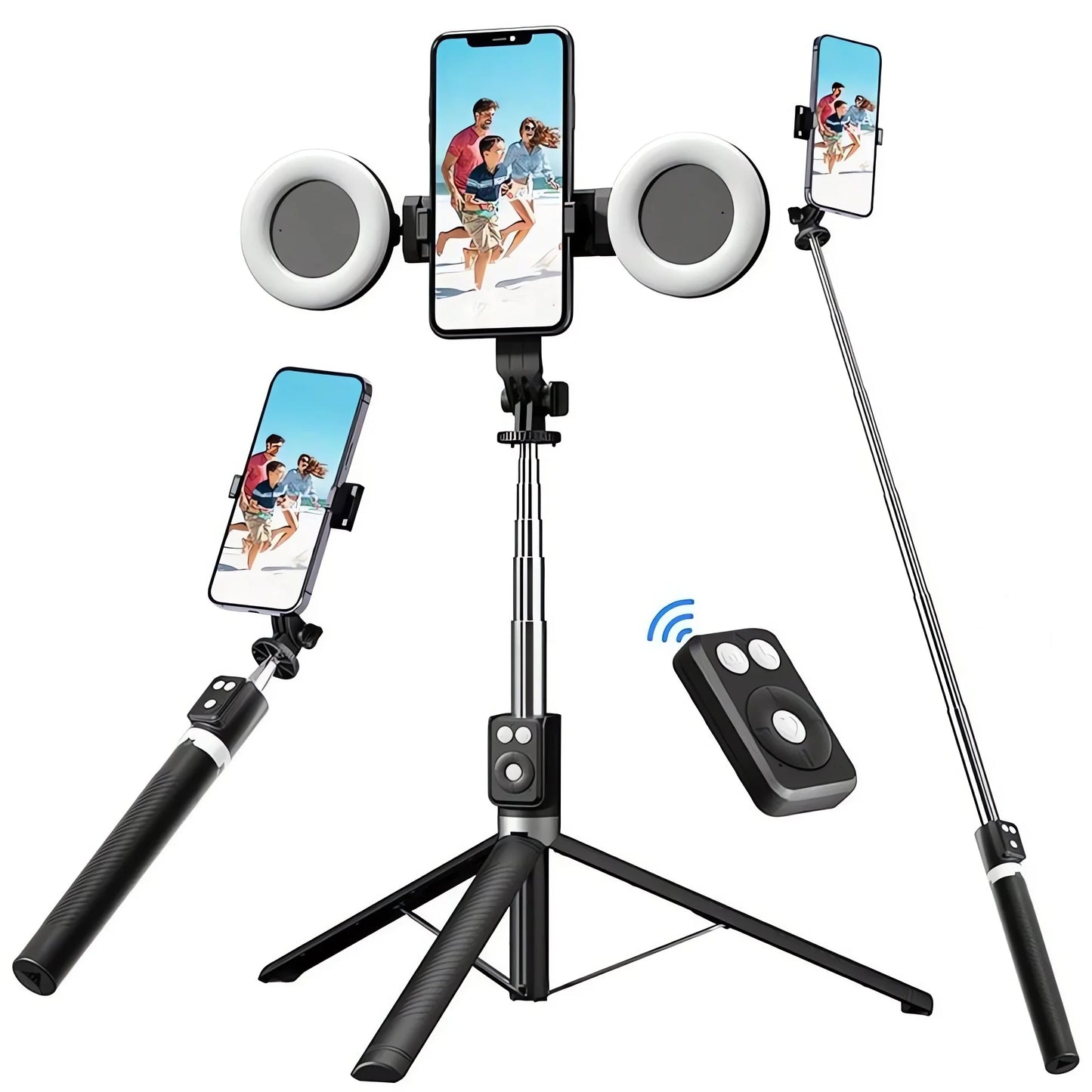 Multi-functional Selfie Stick Magnetic Mobile Phone Holder Live Broadcast Portable Anti-shake Handheld