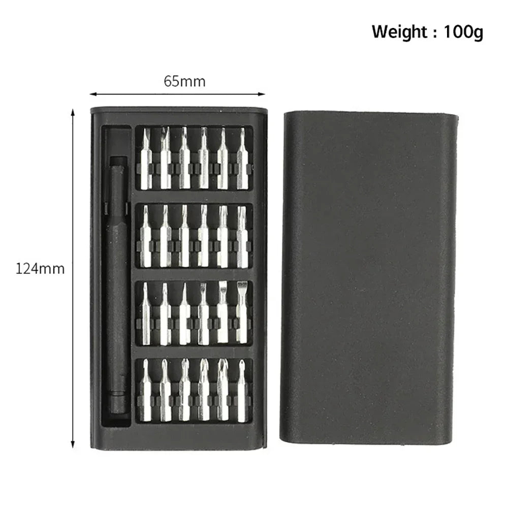 25 in 1 Precision Screwdriver Set Screw Driver Se Hexagonal Flat Head Magnetic Screwdriver Head for Car Computer Phone Home Use