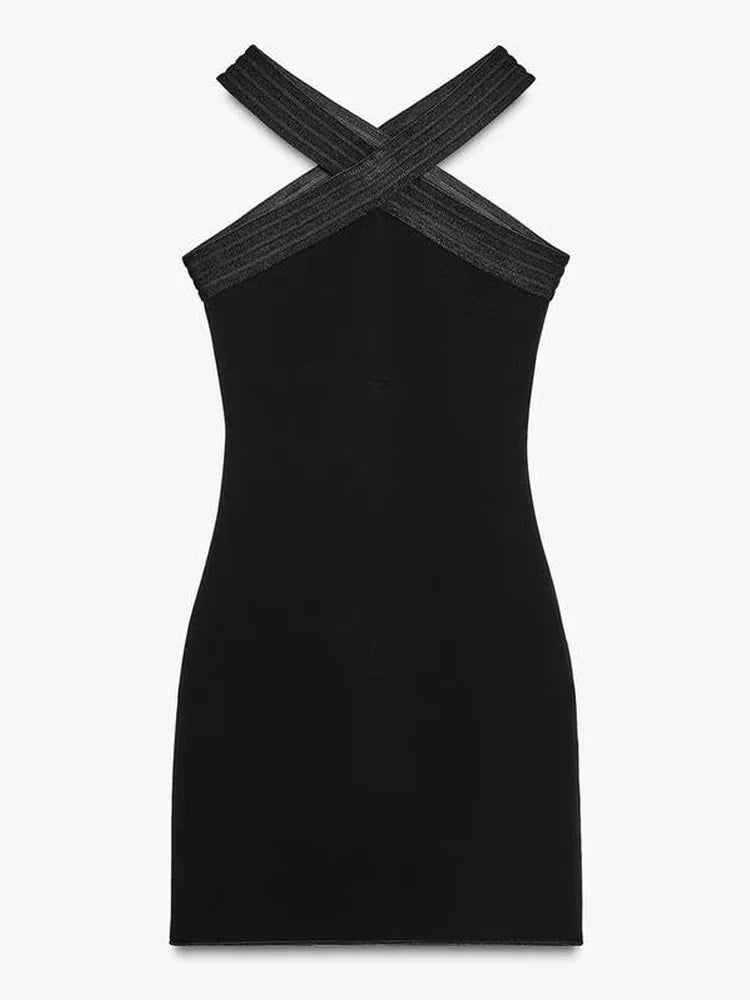 Women's Black Halter Bodycon Mini Dress - Backless Party Dress - photo 6