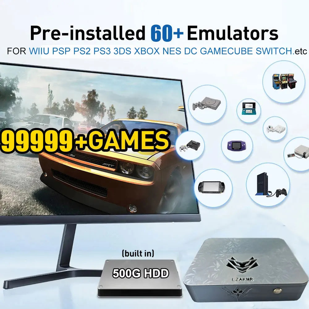 AK1 Pro Dual-System Mini PC Console — Intel CPU, 8GB RAM, 60+ Emulators, TV Game Box