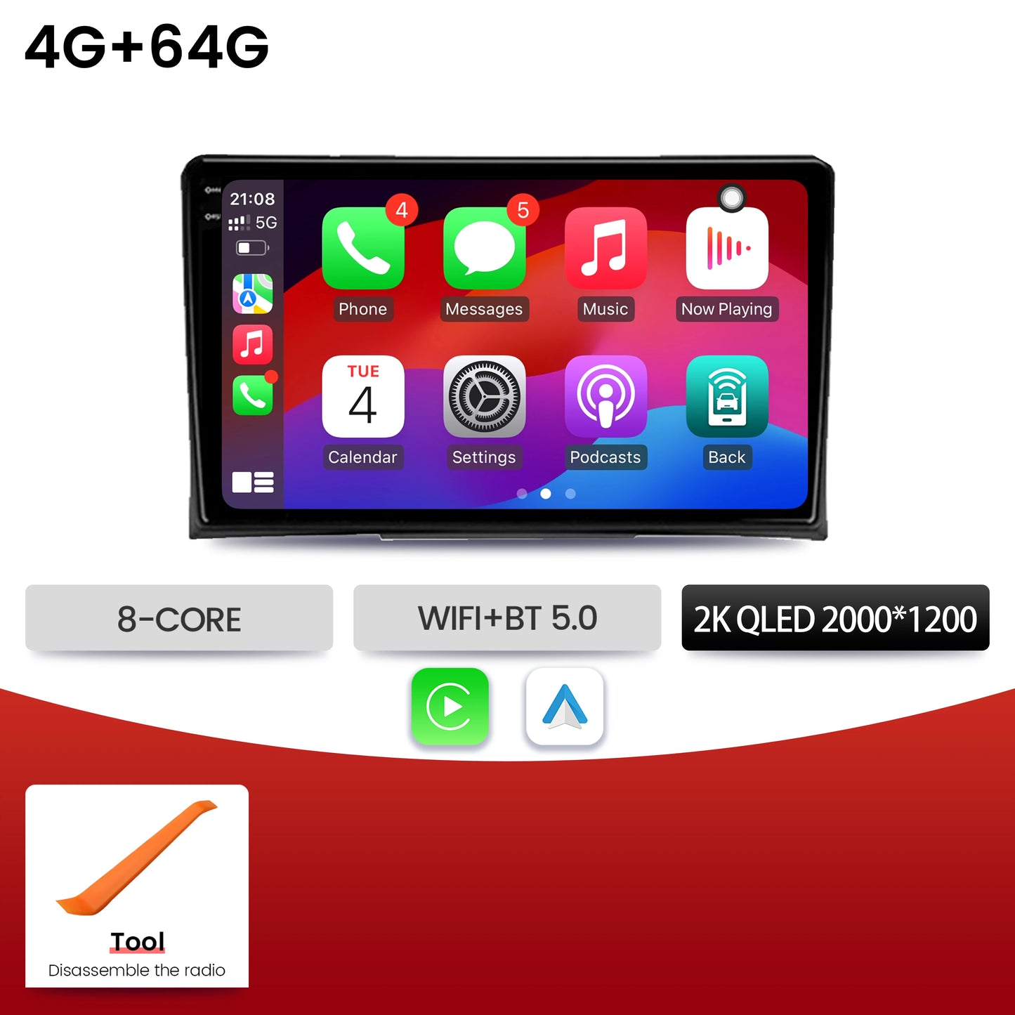 9 inch For VW Volkswagen Multivan T5 2003-2015 Car Radio BT Carplay Android 16 Multimedia Navigation Head Unit 2K QLED Screen