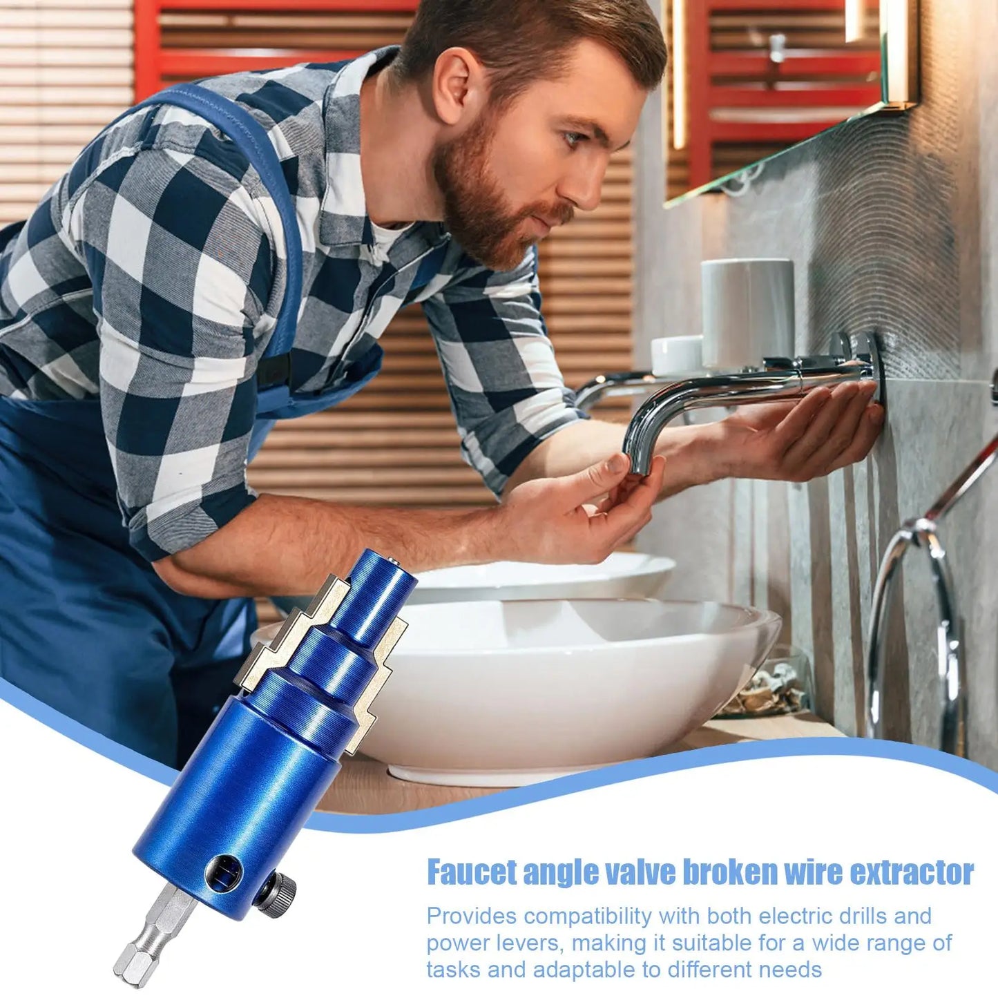 Faucet Angle Valve Pipe Extractor Broken Wire Bolt Remover Tool Water System Valve Replacement Construction Home Supplies