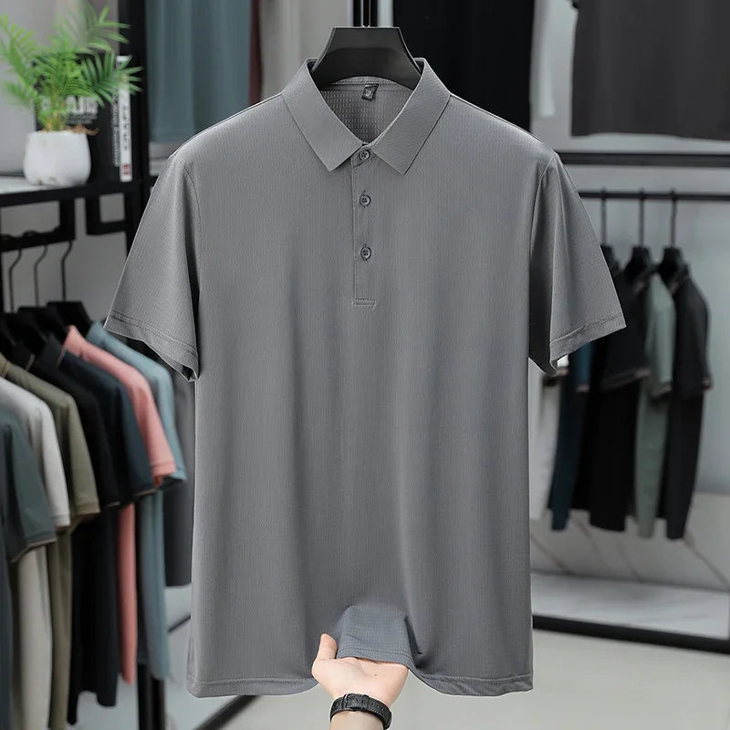 Men's Perforated Polo Tee - Cool Fabric, Sweat-Wicking Lightweight