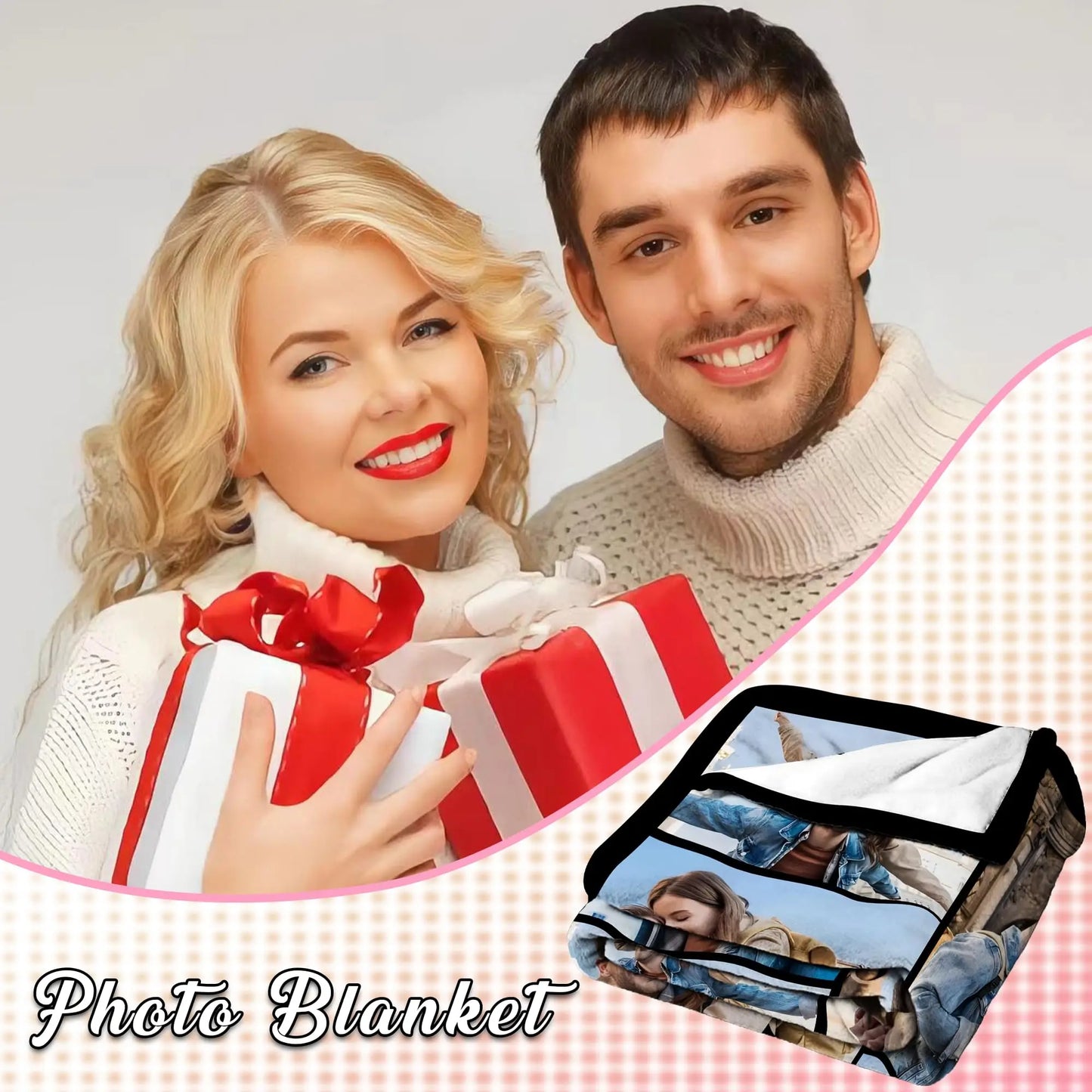 1pc Customized Blanket With Your Family Photo Warm Personalized Blankets for Lover Mom for Mothers' Day Fathers Bithday Gifts