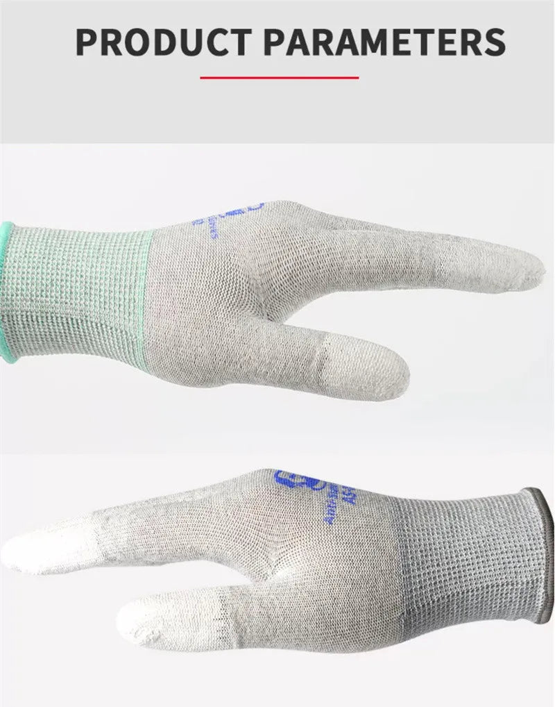 Anti-Static Carbon Fiber Gloves for Electronics Repair (PU Coated) - photo 14
