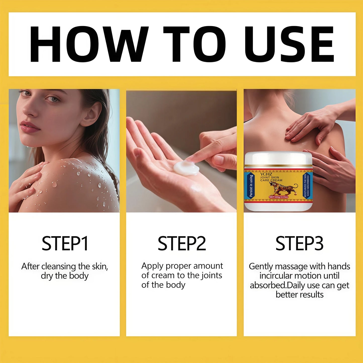 Tiger Massage Cream Moisturizes the Skin, Is Easily Absorbed, and Is a Perfect Companion for Sports Enthusiasts - 60g