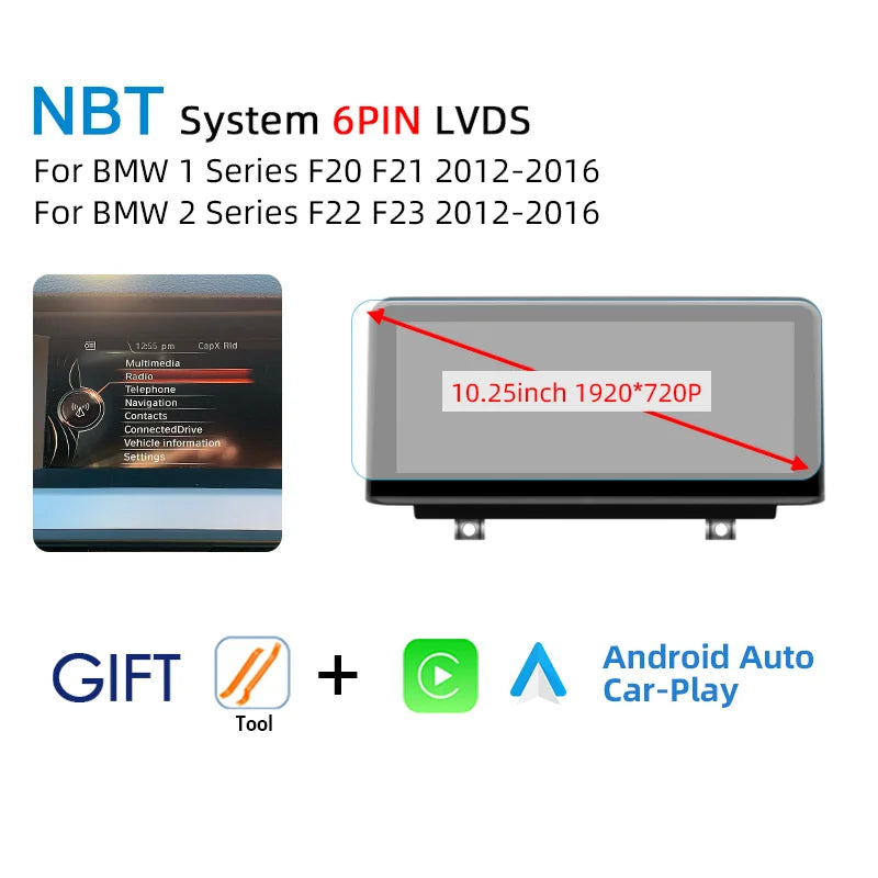 Wireless Carplay Android Auto For BMW 1 2 Series F20 F21 F22 F23 2011-2019 Car Multimedia Player Radio Screen