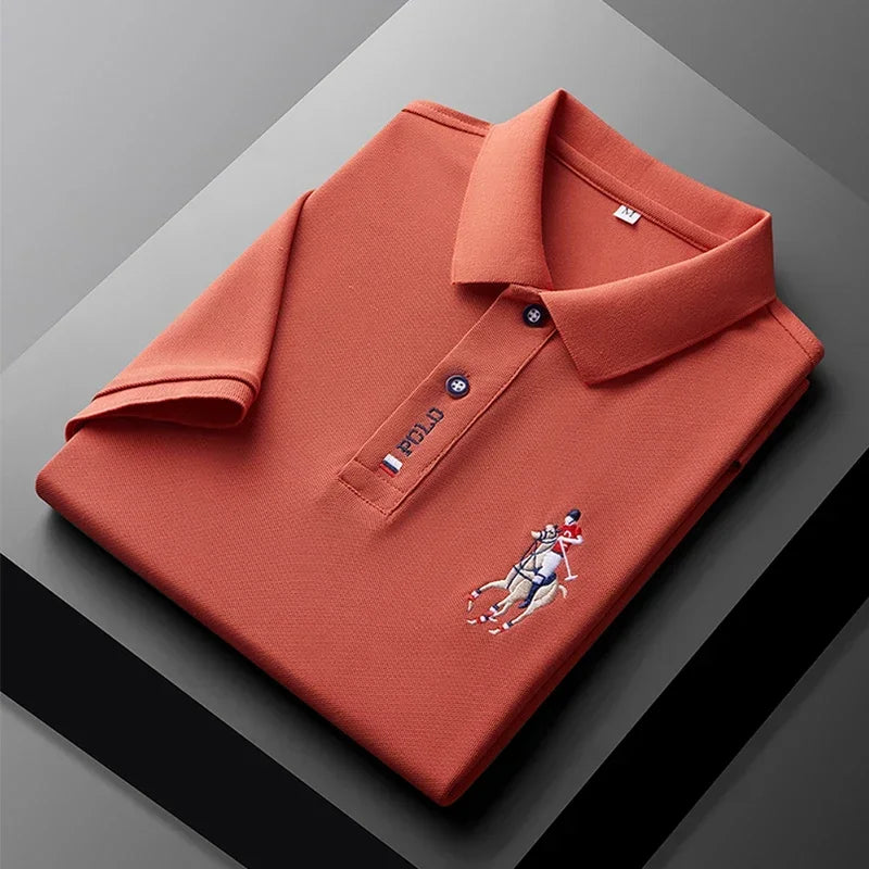 Men's Embroidered Polo - Short Sleeve, Casual Summer Comfort Top